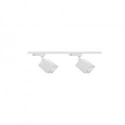 Zestaw 2x lampa OSCAR Track biała z żarówką led gu10 PHILIPS 5W ciepła biała + szynoprzewód 1m kolor biały