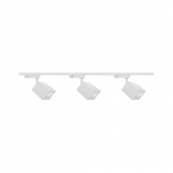 Zestaw 3x lampa OSCAR Track biała z żarówką led gu10 PHILIPS 5W ciepła biała + szynoprzewód 1m kolor biały