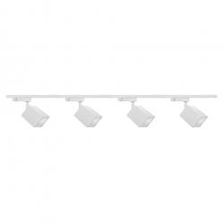 Zestaw 4x lampa OSCAR Track biała z żarówką led gu10 PHILIPS 5W ciepła biała + szynoprzewód 1m kolor biały