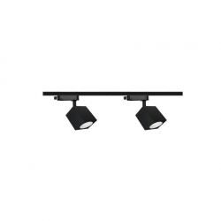 Zestaw 2x lampa OSCAR Track 3F czarna z żarówką led gu10 PHILIPS 5W ciepła biała + szynoprzewód 1m kolor czarny