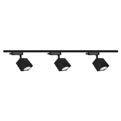 Zestaw 3x lampa OSCAR Track czarna z żarówką led gu10 PHILIPS 5W ciepła biała + szynoprzewód 1m kolor czarny