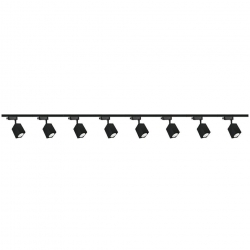 Zestaw 8x lampa OSCAR Track 3F czarna z żarówką led gu10 PHILIPS 5W ciepła biała + szynoprzewód 2 x 2m kolor czarny
