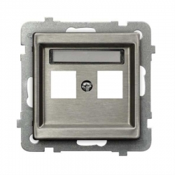 OSPEL SONATA Obudowa gniazda podwójnego stal inox GPK-2RM/p/37