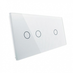 Livolo BIAŁY PANEL SZKLANY 1+2 7012-61