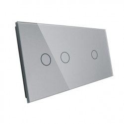 Livolo SREBRNY METALIZOWANY PANEL SZKLANY 1+2 7012-64