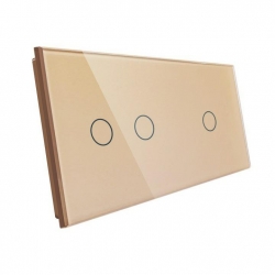 Livolo SZAMPAŃSKI METALIZOWANY PANEL SZKLANY 1+2     7012-63