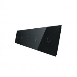 Livolo CZARNY PANEL SZKLANY 1+1+1+1+1 7011111-62