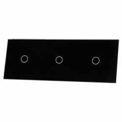Livolo CZARNY PANEL SZKLANY 1+1+1 70111-62