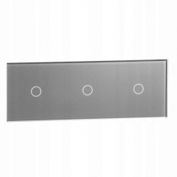 Livolo SREBRNY METALIZOWANY PANEL SZKLANY 1+1+1 70111-64