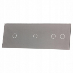 Livolo SREBRNY METALIZOWANY PANEL SZKLANY 1+1+2 70112-64