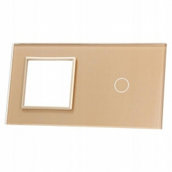 Livolo SZAMPAŃSKI PANEL SZKLANY 1 + MIEJSCE NA GNIAZDO 701G-63