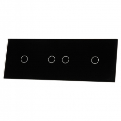 Livolo CZARNY PANEL SZKLANY 1+2+1 70121-62