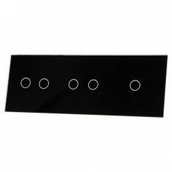 Livolo CZARNY PANEL SZKLANY 1+2+2 70122-62