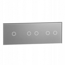 Livolo SREBRNY METALIZOWANY PANEL SZKLANY 1+2+2 70122-64