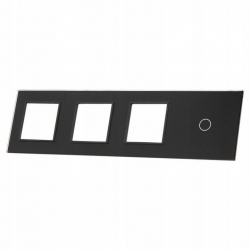 Livolo CZARNY PANEL SZKLANY 1 + POTRÓJNE MIEJSCE NA GNIAZDO 701GGG-62