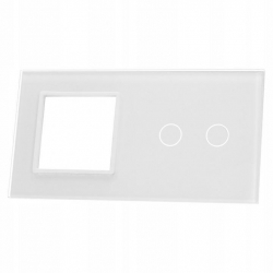 Livolo BIAŁY PANEL SZKLANY 2 + MIEJSCE NA GNIAZDO 702G-61