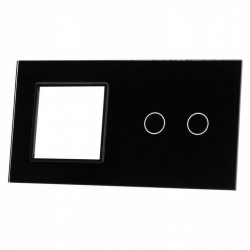 Livolo CZARNY PANEL SZKLANY 2 + MIEJSCE NA GNIAZDO 702G-62