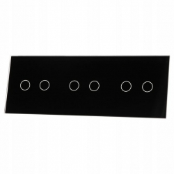 Livolo CZARNY PANEL SZKLANY 2+2+2 70222-62