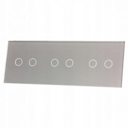Livolo SREBRNY METALIZOWANY PANEL SZKLANY 2+2+2 70222-64