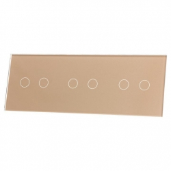 Livolo SZAMPAŃSKI METALIZOWANY PANEL SZKLANY 2+2+2 70222-63