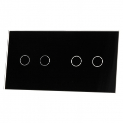 Livolo CZARNY PANEL SZKLANY 2+2 7022-62
