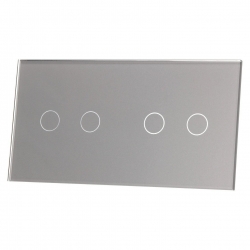 Livolo SREBRNY METALIZOWANY PANEL SZKLANY 2+2 7022-64