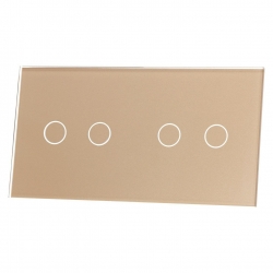 Livolo SZAMPAŃSKI METALIZOWANY PANEL SZKLANY 2+2    7022-63
