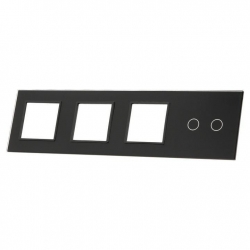 Livolo CZARNY PANEL SZKLANY 2 + POTRÓJNE MIEJSCE NA GNIAZDO 702GGG-62