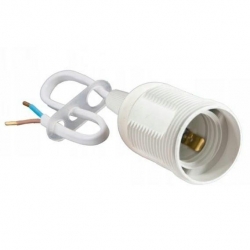 PAWBOL oprawka remontowa E27 biała z przewodem 2x0,75mm2 D.3006MA