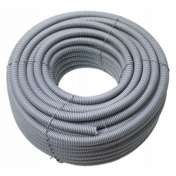 Elektroplast Stróża Rura karbowana 25mm z pilotem szary PVC PIL/50 M/320N 25/19 peszel 50mb (ROLKA) 05.23