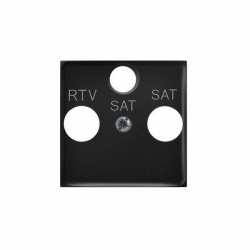 OSPEL ARIA CZARNY METALIK Pokrywa gniazda RTV-SAT z dwoma wyjściami SAT PGPA-U2S/33