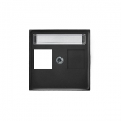 OSPEL ARIA CZARNY METALIK Pokrywa gniazda pojedynczego prosta typu Keystone PGPK-1U/33