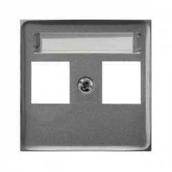OSPEL ARIA SZARY MAT Pokrywa gniazda podwójnego prosta typu Keystone PGPK-2U/70