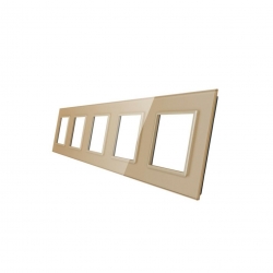 Livolo PIĘCIOKRTONA SZAMPAŃSKA METALIZOWANA RAMKA SZKLANA 364 x 80mm GPF-5-63