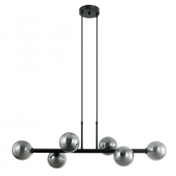 ITALUX OLBIA Lampa wisząca 6 x g9 czarna