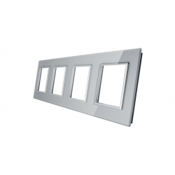 Livolo POCZWÓRNA SREBRNA METALIZOWANA RAMKA SZKLANA 293 x 80mm GPF-4-64