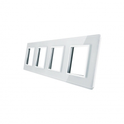 Livolo POCZWÓRNA BIAŁA RAMKA SZKLANA 293 x 80mm GPF-4-61