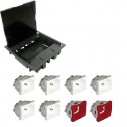 EFAPEL FLOOR BOX puszka podłogowa do podłóg technicznych 6x gniazdo 230V z/u + 2x gniazdo DATA z/u