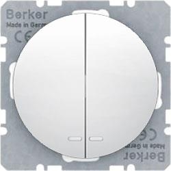 HAGER POLO Berker R.1/R.3 łącznik podśw. świecznik. biały 533035+16272089+167504