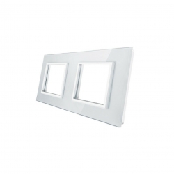 Livolo PODWÓJNA BIAŁA RAMKA SZKLANA 150 x 80mm GPF-2-61