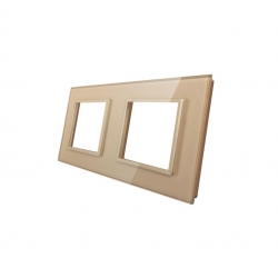 Livolo PODWÓJNA SZAMPAŃSKA METALIZOWANA RAMKA SZKLANA 150 x 80mm GPF-2-63