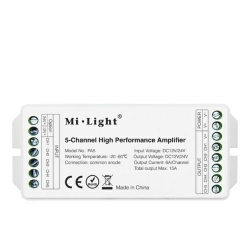 Mi-Light Amplifier RGB+CCT 5x6A/1kanał total max 15A 12V/24V DC wzmacniacz sygnału