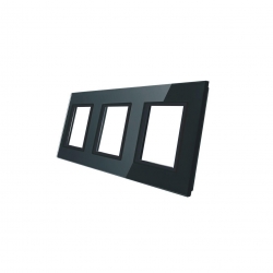 Livolo POTRÓJNA CZARNA RAMKA SZKLANA 222 x 80mm GPF-3-62