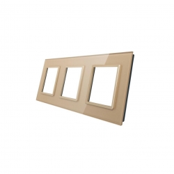 Livolo POTRÓJNA SZAMPAŃSKA METALIZOWANA RAMKA SZKLANA 222 x 80mm GPF-3-63