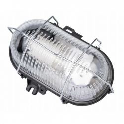 PAWBOL Oprawa kanałowa OWAL 60W E27 z siatką metalową IP44 czarna D.3166C