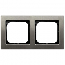 OSPEL SONATA Ramka podwójna stal inox pozioma i pionowa metal R-2RM/37