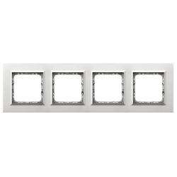 OSPEL SONATA Ramka poczwórna aluminium i ramka srebrna 4mm R-4RAC/35/38