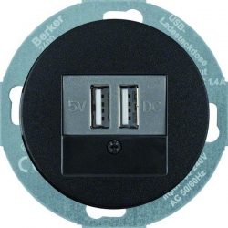 HAGER POLO Berker R.classic Gniazdo USB ładowania 230V antracyt 26002045