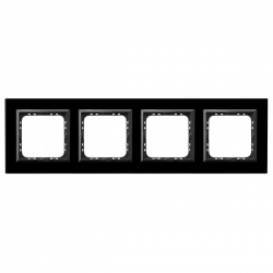 OSPEL IMPRESJA Ramka 4-krotna czarne szkło + ramka czarna R-4YGC/32/25