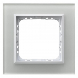 OSPEL IMPRESJA Ramka 1-krotna białe szkło + ramka biała R-1YGC/31/00